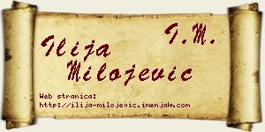 Ilija Milojević vizit kartica
